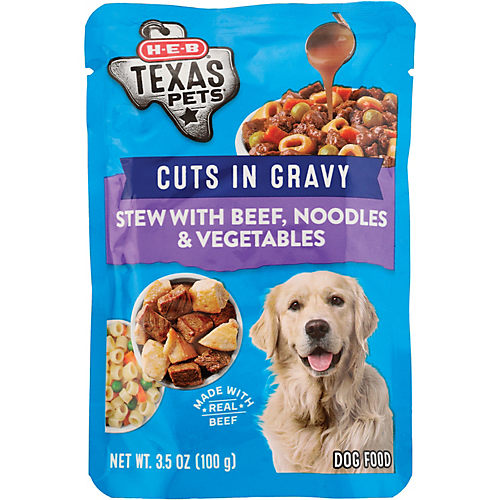 H E B Texas Pets Cuts in Gravy Wet Dog Food Pouch Grilled Chicken