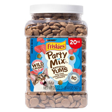 Friskies Purina Natural Cat Treats Party Mix Natural Yums - Wild Caught Tuna