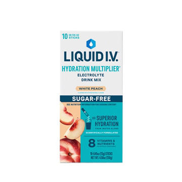 Liquid I.V. White Peach Hydration Multiplier Sugar Free Electrolyte Drink Mix Sticks