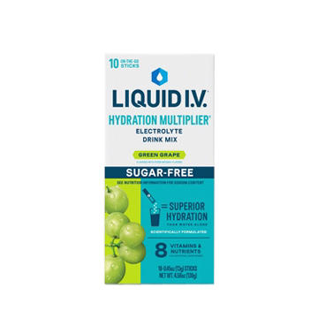 Liquid I.V. Green Grape Hydration Multiplier Sugar Free Electrolyte Drink Mix Sticks