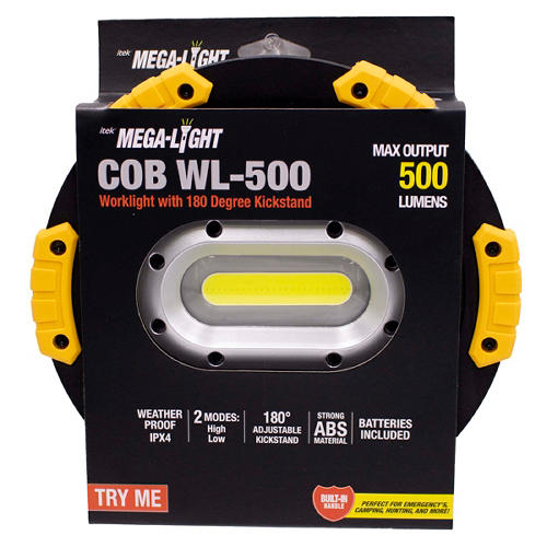 SE Heavy-Duty 500 Lumen Rechargeable Work Light - With Magnet & Hook (FL9041WL-COB-1PC) - View #9