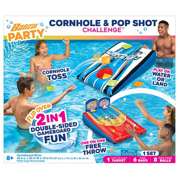 Banzai Party Cornhole & Pop Shot Pool Game Set