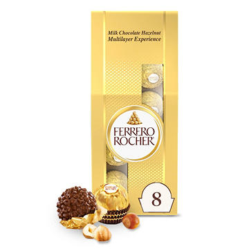 Ferrero Rocher Fine Hazelnut Chocolates, 8 pc