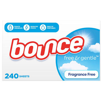 Bounce Free & Gentle Dryer Sheets - Unscented