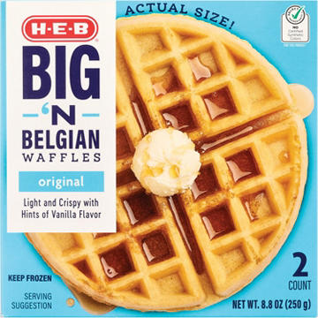 H-E-B Big 'N Belgian Frozen Waffles - Original
