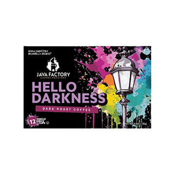 JAVA FACTORY Hello Darkness Dark Roast Single Serve Coffee Pods