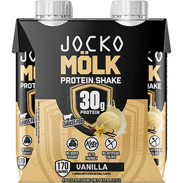 Jocko Fuel Mölk 30g Protein Shakes 11 oz Bottles - Vanilla