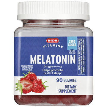 H-E-B Vitamins Melatonin 5 mg Zero Sugar Gummies - Strawberry