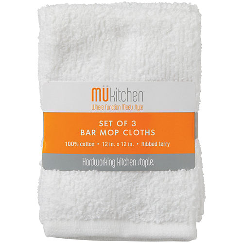 MU Kitchen Bar Mop Dish Towels - White, 3 Pk - Shop Kitchen Linens