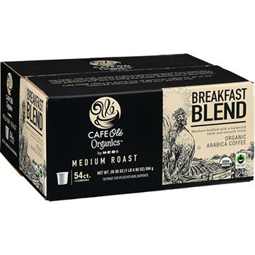 CAFE Olé Organics by H-E-B Medium Roast Breakfast Blend Coffee Single Serve Cups
