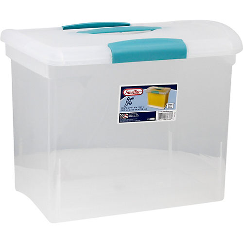 Rubbermaid 71 Qt. Cleverstore Clear Bundle with Tray Inserts, Pack of 4,  Clear Plastic Storage Bins with Built-In Handles to Maximize Storage, Great
