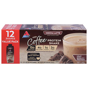 Atkins Iced Coffee 15G Protein Shake 12 pk - Mocha Latte