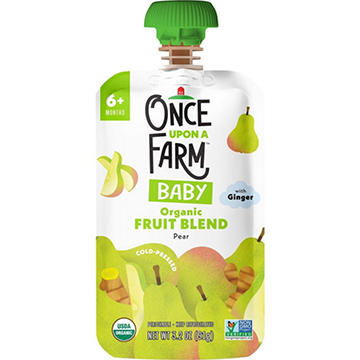 Once Upon a Farm Organic Fruit Blend Baby Food Pouch - Pear & Ginger
