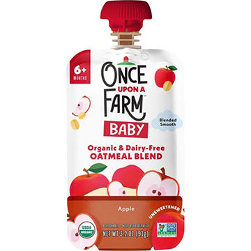 Once Upon a Farm Organic Dairy Free Oatmeal Blend Baby Food Pouch - Apple