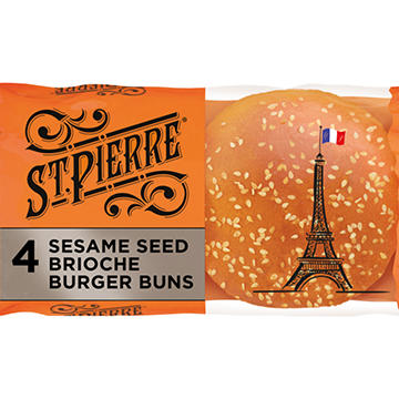 St Pierre Sesame Seed Brioche Burger Buns