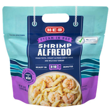 H-E-B Frozen Steamable Shrimp Alfredo
