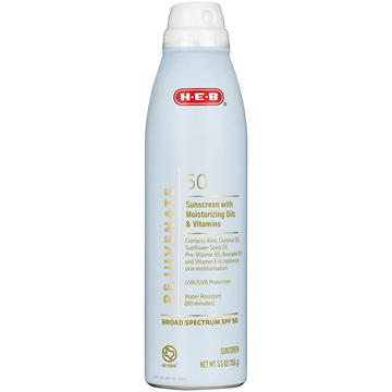 H-E-B Rejuvenate Oxybenzone Free Sunscreen Spray – SPF 50