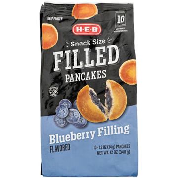 H-E-B Frozen Snack-Size Filled Pancakes – Blueberry