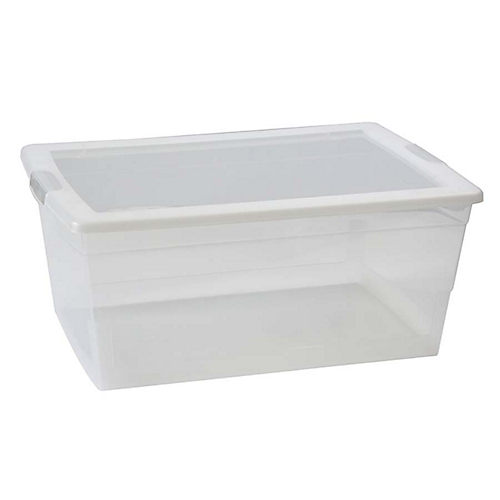 Sterilite 1642 6 Quart Plastic Storage Box - White/Clear for sale online