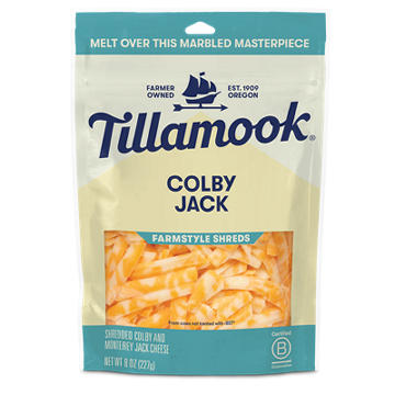 Tillamook Colby Jack Shredded Cheese, Thick Cut
