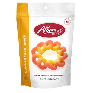 Albanese World's Best Gummi Peach Rings Candy
