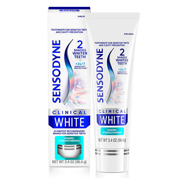Sensodyne Clinical White Toothpaste Clinically Proven Whitening For Sensitive Teeth, Enamel Strengthening