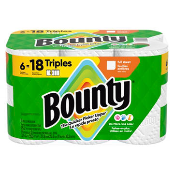 Bounty Full Sheet White Paper Towels