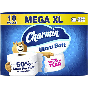 Charmin Ultra Soft Toilet Paper Mega XL Rolls