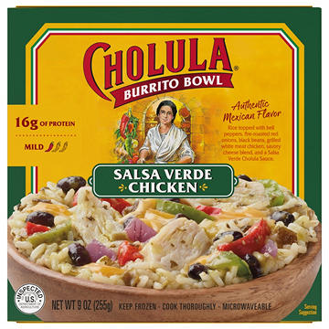 Cholula Salsa Verde Chicken Frozen Burrito Bowl