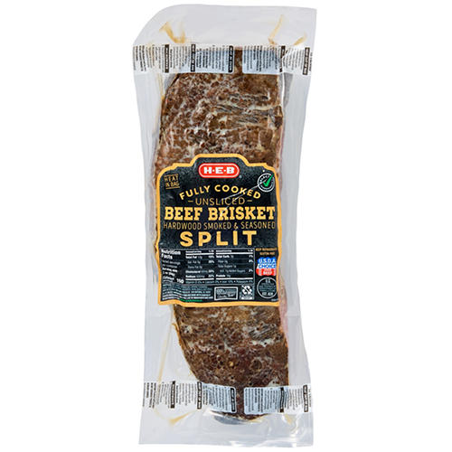 H-E-B Fully Cooked Unsliced Split Seasoned Beef Brisket