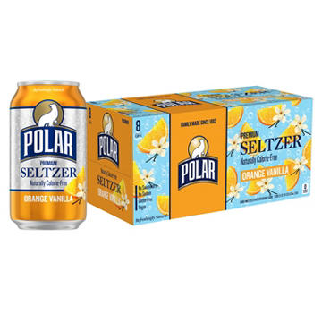 Polar Seltzer Water Orange Vanilla 8 pk Cans