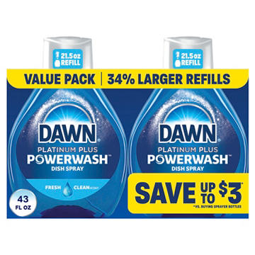 Dawn Platinum Plus Powerwash Dish Spray Refill Value Pack - Fresh