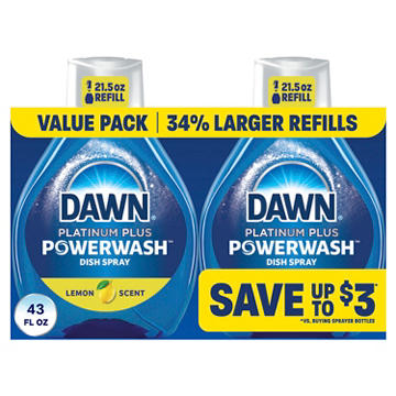 Dawn Platinum Plus Powerwash Dish Spray Refill Value Pack - Lemon Scent