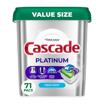 Cascade Platinum Dishwasher Pods, Fresh Scent