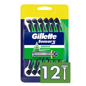Gillette Sensor3 Sensitive Men's Disposable Razors
