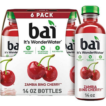 Bai Zambia Bing Cherry Antioxidant Infused WonderWater Beverage 6 pk Bottles