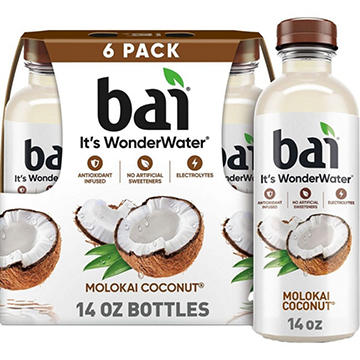 Bai Molokai Coconut Antioxidant Infused WonderWater Beverage 6 pk Bottles