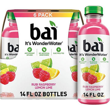Bai Raspberry Lemon Lime Antioxidant Infused WonderWater Beverage 6 pk Bottles