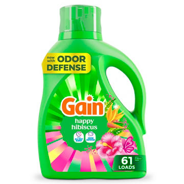 Gain Liquid Laundry Detergent, 61 Loads - Happy Hibiscus Scent