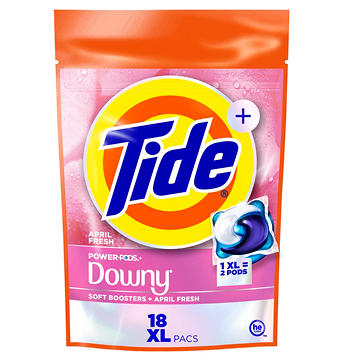 Tide Power PODs + Downy Laundry Detergent Pods - Soft Boosters + April Fresh