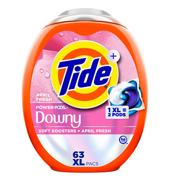 Tide Power PODs + Downy Laundry Detergent Pods - Soft Boosters + April Fresh