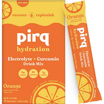 Pirq Hydration Electrolyte + Curcumin Drink Mix Stick Packs - Orange