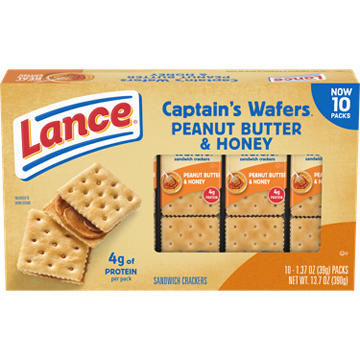 Lance Sandwich Crackers Captain's Wafers Peanut Butter & Honey