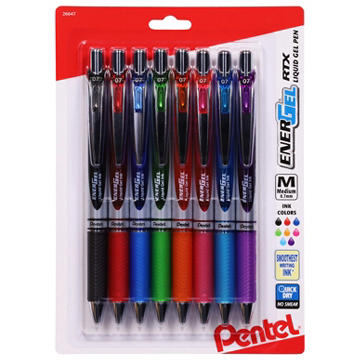 Pentel EnerGel RTX 0.7mm Gel Pens - Assorted Ink
