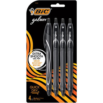 BIC Gel-ocity Quick Dry 0.7mm Gel Pens - Black Ink