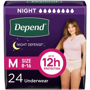 Depend Night Defense Overnight Underwear - Medium