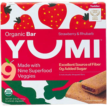 Yumi Organic Strawberry & Rhubarb Bar