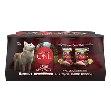 Purina ONE True Instinct Tender Cuts in Gravy High Protein Wet Dog Food Variety Pack - Real Turkey and Venison, and With Real Chicken and Duck
