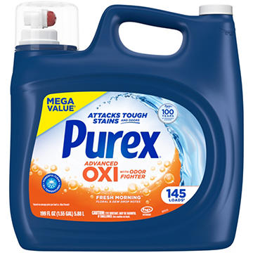 Purex Liquid Laundry Detergent Plus OXI Stain Defense Technology, 145 Loads