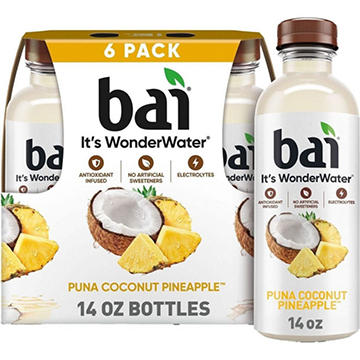 Bai Puna Coconut Pineapple Antioxidant Infused WonderWater Beverage 6 pk Bottles